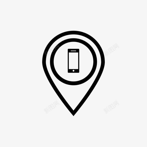 pin手机地图pin图标svg_新图网 https://ixintu.com pin pin线 地图pin 手机 智能手机
