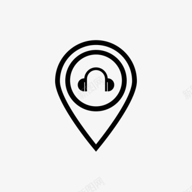 插针耳机地图插针图标图标