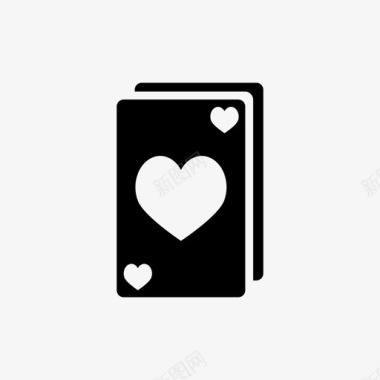 赌博卡心脏扑克牌图标图标