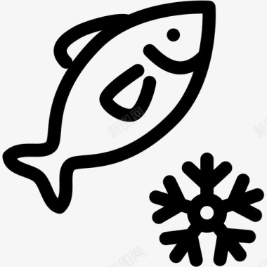 冷冻鱼食品冷冻图标图标