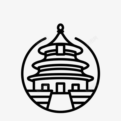 北京建筑中国图标svg_新图网 https://ixintu.com 中国 北京 地标 天坛 建筑 纪念碑