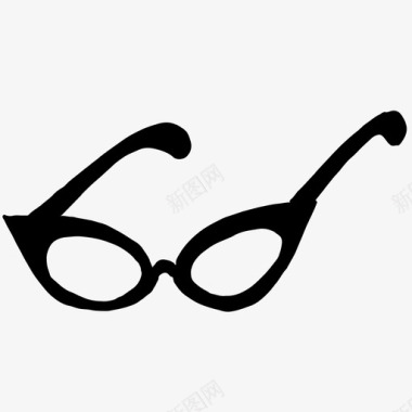 眼镜猫眼手绘图标图标