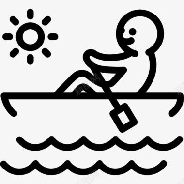 划船野营独木舟图标图标