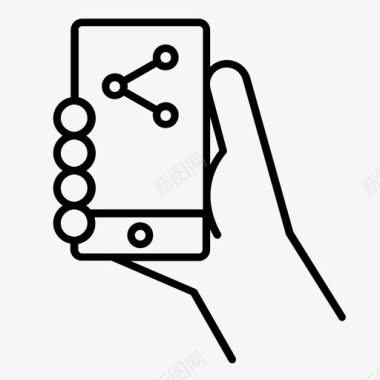 智能手机共享在线共享社交图标图标