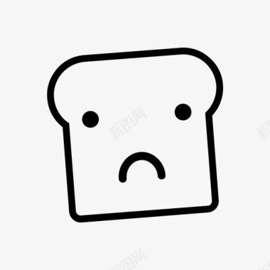 悲伤的面包片坏的早餐图标图标
