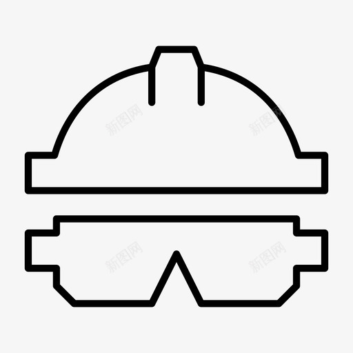 安全施工眼镜图标svg_新图网 https://ixintu.com 头盔 安全 安全帽 施工 现场 眼镜