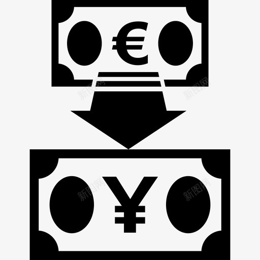 欧元兑日元换算货币图标svg_新图网 https://ixintu.com 换算 欧元兑日元 汇率 货币