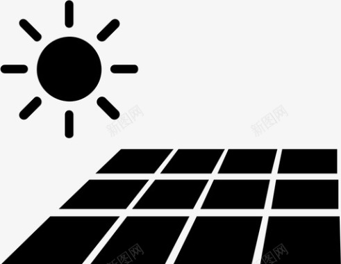 太阳能太阳能板太阳能发电图标图标