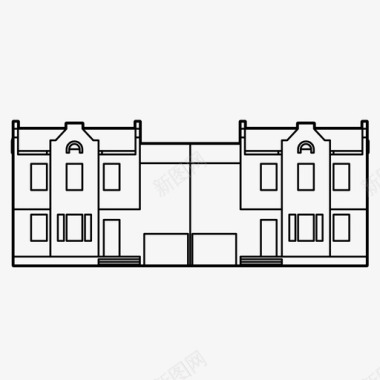 城镇住宅住宅联排住宅图标图标