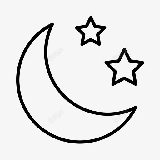 晚上万圣节月亮和星星图标svg_新图网 https://ixintu.com 万圣节 不给糖就捣蛋 晚上 月亮和星星