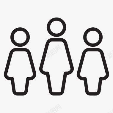 女人人群群体图标图标