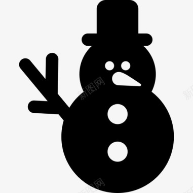 雪人戴帽子标志四季图标图标