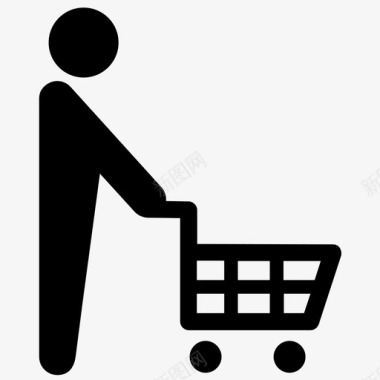 购物杂货店购物者图标图标