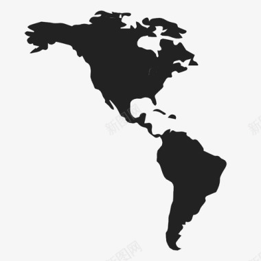 美洲大陆国际地图图标图标