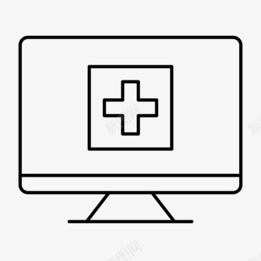 医疗计算机台式机健康图标图标