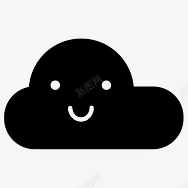 微笑的快乐的云气候云图标图标