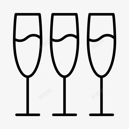香槟订婚礼物图标svg_新图网 https://ixintu.com 婚礼 情人节 眼镜 礼物 订婚 香槟
