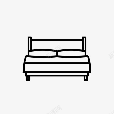 双人床卧室夜图标图标