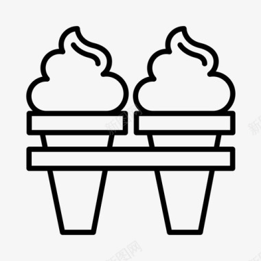 冰淇淋筒游乐园嘉年华图标图标