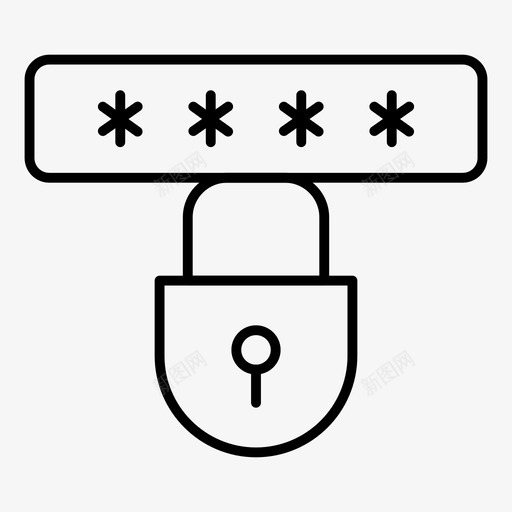 密钥密码专用图标svg_新图网 https://ixintu.com 专用 受保护 安全 安全细线图标 密码 密钥