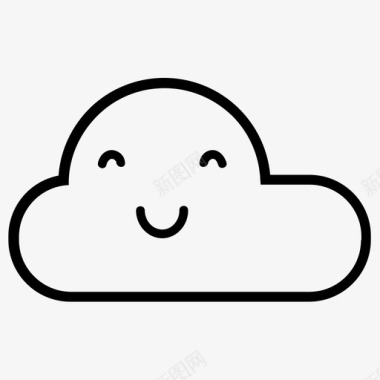 微笑的云气候云图标图标
