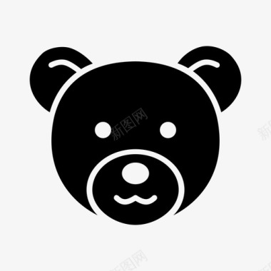 泰迪熊动物熊脸图标图标