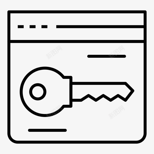 锁定浏览器密钥图标svg_新图网 https://ixintu.com 关键字 安全性 安全性细线图标 密钥 浏览器 锁定