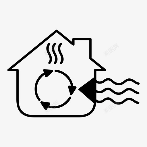 空气热泵循环家用能源图标svg_新图网 https://ixintu.com 家用能源 循环 空气热泵