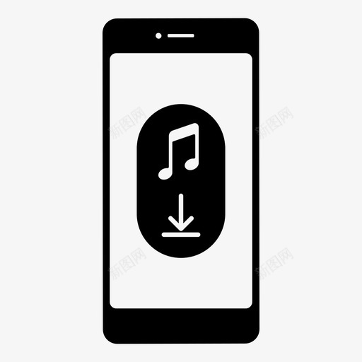 离线保存音乐智能手机图标svg_新图网 https://ixintu.com it 下载 智能手机 离线保存音乐