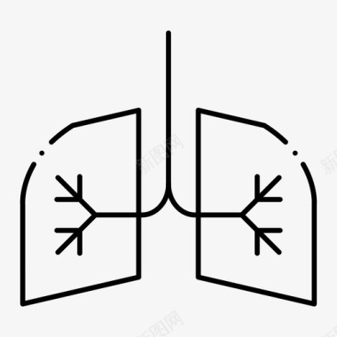 肺健康医院图标图标