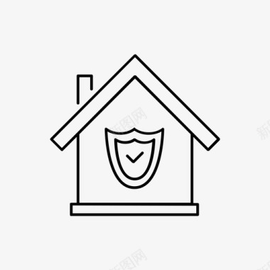 家庭保护房地产房子图标图标