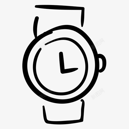 手表时间手绘图标svg_新图网 https://ixintu.com 手绘 手表 时间