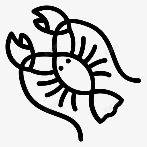 龙虾癌症甲壳类动物图标svg_新图网 https://ixintu.com 动物 海鲜 甲壳类动物 癌症 虾 贝类 龙虾