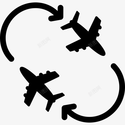 飞机在机场盘旋运输图标svg_新图网 https://ixintu.com 运输 飞机在机场盘旋