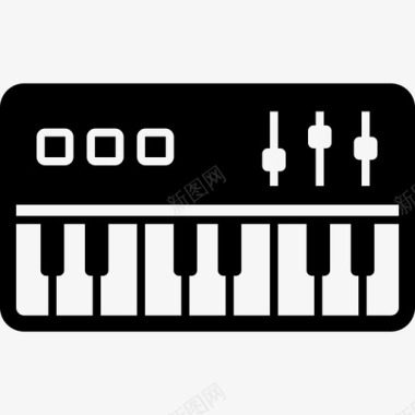 钢琴键盘电子音乐图标图标