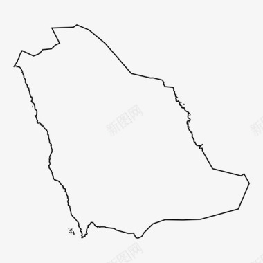 沙特阿拉伯地图东部中部图标图标