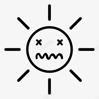 太阳死光死亡的表情图标图标