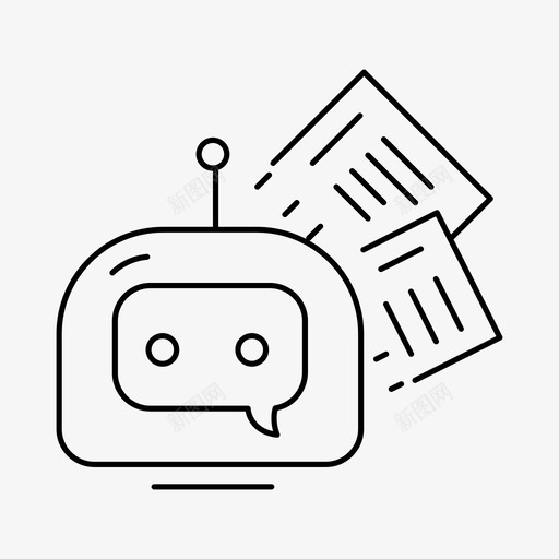 聊天机器人和新闻信使机器人图标svg_新图网 https://ixintu.com 信使 机器人 聊天机器人和新闻