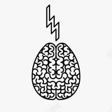 脑震荡脑电波人脑图标图标