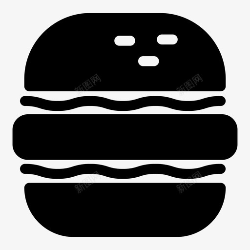 黑汉堡美味食物图标svg_新图网 https://ixintu.com 美味 肉 负片 食客瘦肉精 食物 餐厅 黑汉堡