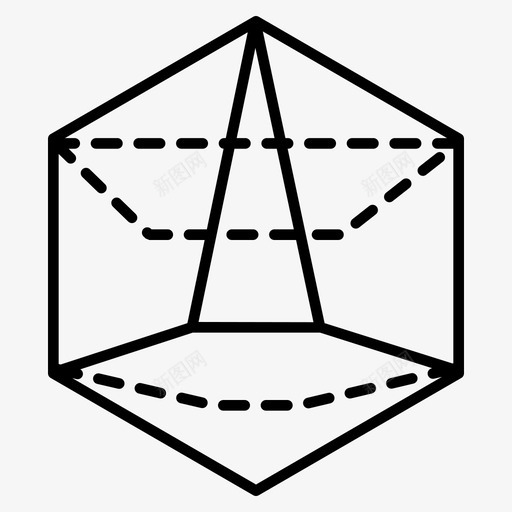 三维透视几何六边形图标svg_新图网 https://ixintu.com 三维透视 六边形 几何 几何系列 形状 透明