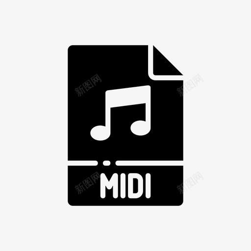 midi文档扩展名图标svg_新图网 https://ixintu.com midi 名称 扩展名 文件 文件格式ver4a 文档