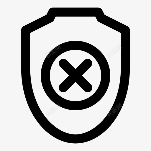 无保护圆圈十字图标svg_新图网 https://ixintu.com 十字 圆圈 无保护 病毒 盾牌