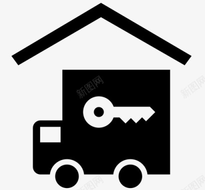 钥匙车送货房子图标图标