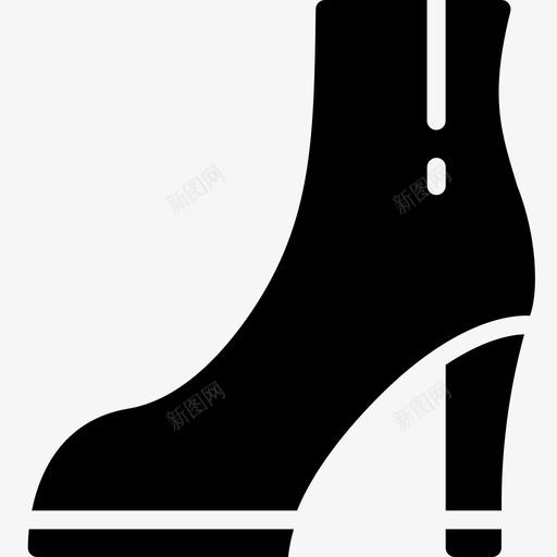 高跟踝靴鞋类鞋图标svg_新图网 https://ixintu.com 女士服装实心 鞋 鞋类 高跟踝靴