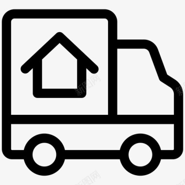 移动卡车移动服务房地产生产线第一卷图标图标