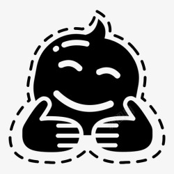 拥抱表情大拥抱高兴可爱的表情图标高清图片