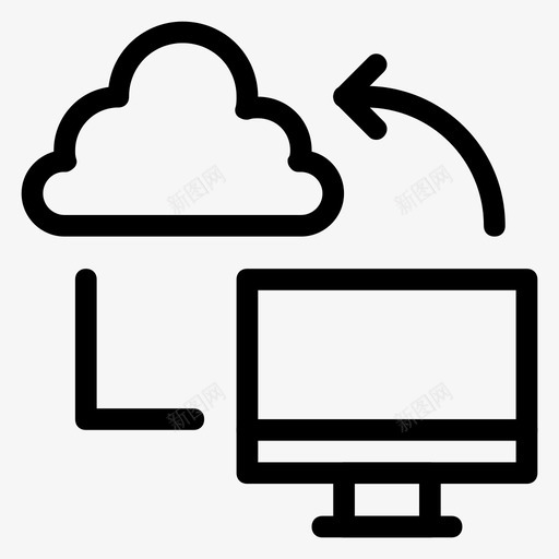 云商业计算图标svg_新图网 https://ixintu.com 云 商业 天气 网络通信线路图标 营销 计算 金融