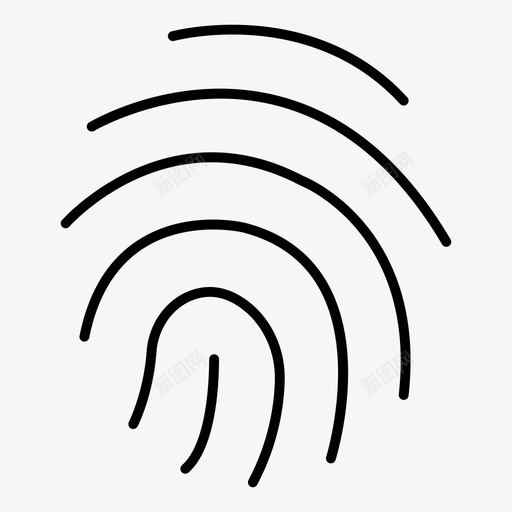 打印手指扫描仪图标svg_新图网 https://ixintu.com 安全 安全细线图标 手指 打印 扫描仪 拇指