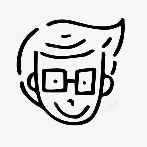 眼镜男时髦戴眼镜的男人图标svg_新图网 https://ixintu.com 戴眼镜的男人 时髦 眼镜男 随意涂鸦